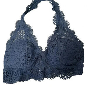 Aerie navy halter neck lace  bralette S